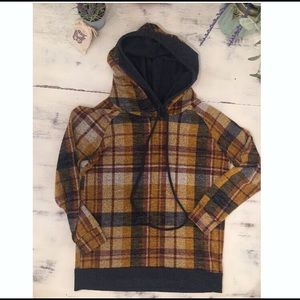 Women’s plaid double hoodie